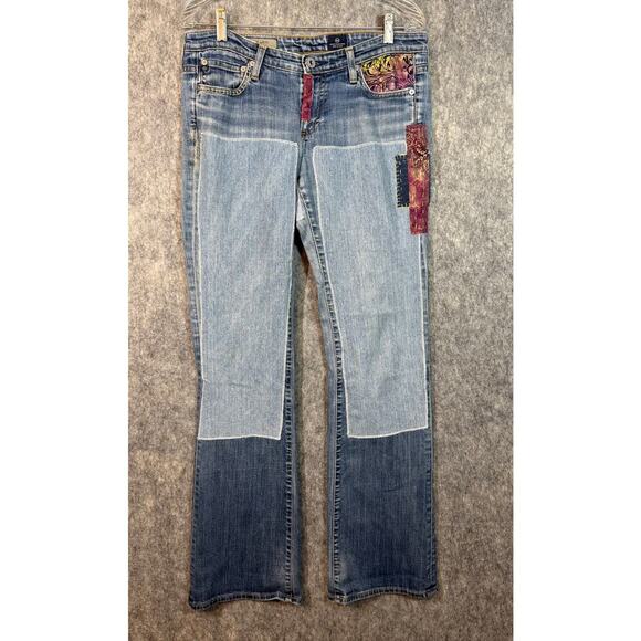 AG Adriano Goldschmeid Patchwork The Angel Bootcut Floral Jeans - Size 28R - Picture 1 of 11